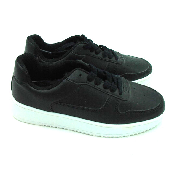 Time‎ and Tru Women's SZ 7 1/2 Sneaker Shoes Black Low Top Athletic Memory Foam - Picture 1 of 15